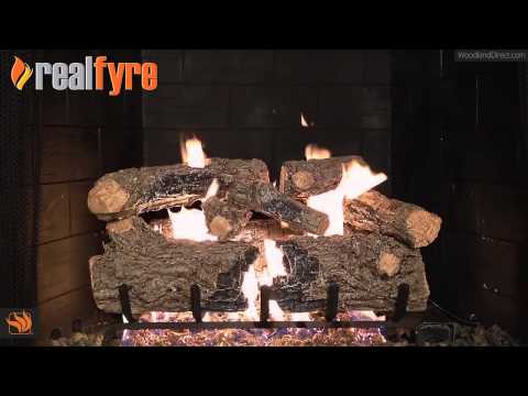 Real Fyre Burnt Rustic Oak Vented Gas Log Set