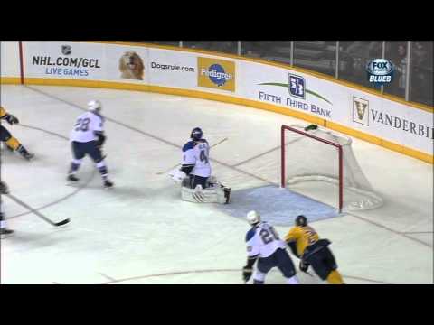 Colin Wilson goal. 21 Jan 2013 St. Louis Blues vs Nashville Predators. NHL Hockey