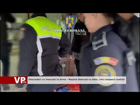 Descinderi cu mascații la Șirna – Mașină distrusă cu bâte, cinci suspecți audiați