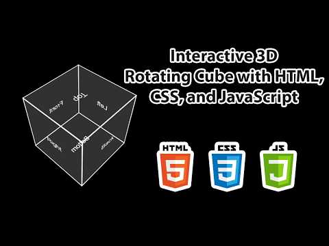 Create An Interactive 3d Rotating Cube With Html Css And Javascript Asmr Coding Tutorial
