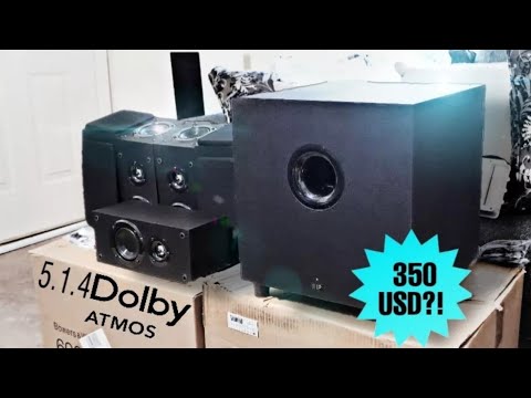Monoprice Premium 5.1.4-Ch. Immersive Home Theater System - with 8 Inch 200 Watt Subwoofer, Dolby Atmos Compatible, Black video review thumbnail