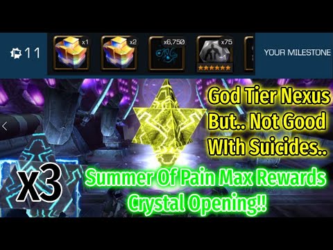 Summer Of Pain Max Rewards Crystal Opening!(3 Basic 6 Stars & 1 Nexus) | Marvel Contest Of Champions