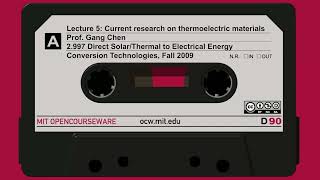 Lecture 5: Current research on thermoelectric materials