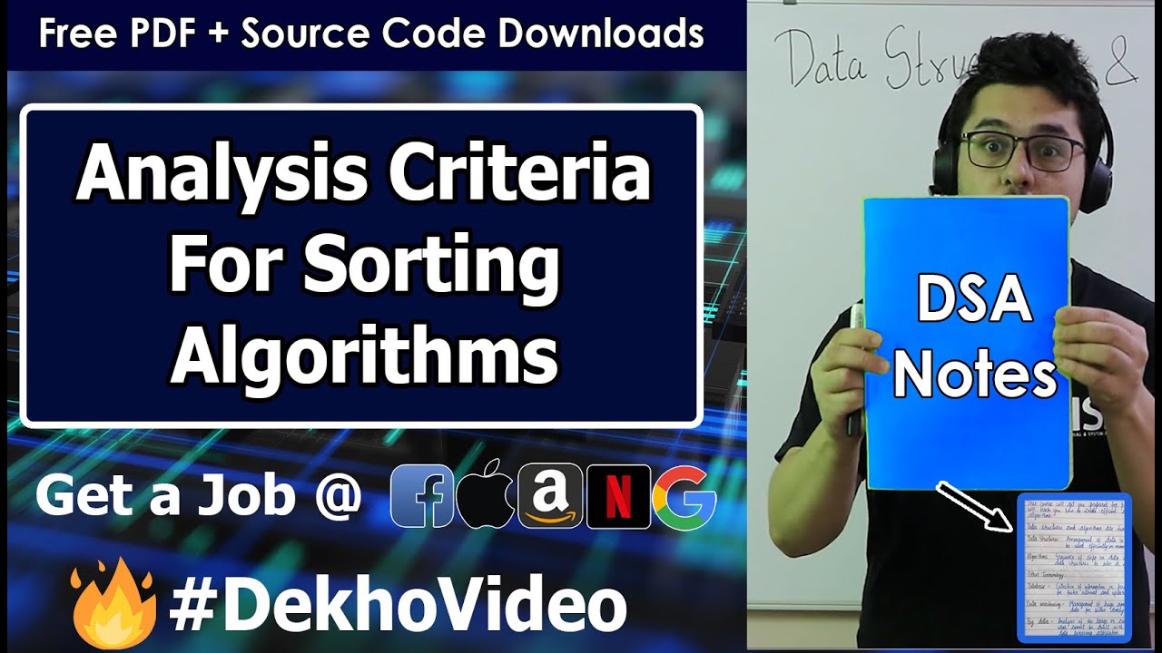 Video thumbnail for Criteria For Analysis of Sorting Algorithms