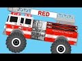 Monster Fire Trucks Teaching Colors Crushing Words Learning Basic Colours Video For Kids