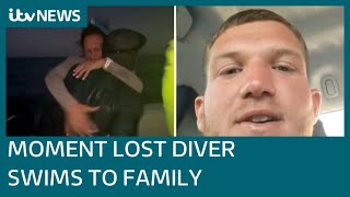 Emotional moment family spot son lost at sea after he was swept away by currents | ITV News