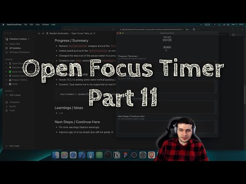 [iOS Dev] Open Focus Timer, pt. 11 | SwiftUI Mobile App Development | !project !reviews !blog thumbnail