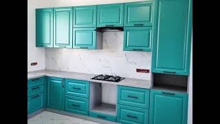 Неоклассическая угловая бирюзовая кухня Проект 135 фото 9