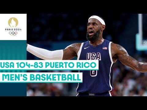USA 🇺🇸 defeat Puerto Rico 🇵🇷 to enter quarter-finals in men's basketball 🏀 | Paris 2024 highlights