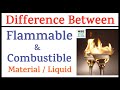 Flammable Vs Combustible Liquids || Difference Between Flammable & Combustible Liquid/Material