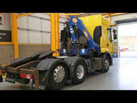 New In Stocklist: RENAULT PREMIUM PRIVILEGE Eu5, 6X2 TAG AXLE TRACTOR UNIT C/W CRANE–2014–DD14 DXD