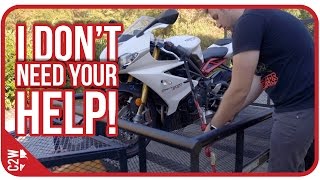 Loading a motorcycle in a trailer BY YOURSELF