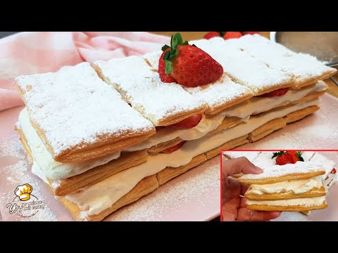 ⭐ Receta de Milhojas con un relleno riquisimo..... Un rico dulce para sorprender