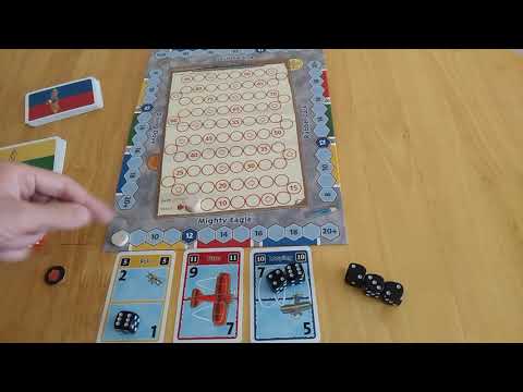 Lucky Loop board game - how to play and review  * Amass Games * dice planes tricks stunts loops