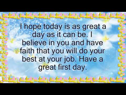 Best Wishes For New Job First Day