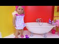 Baby Doll Morning Routine in Bedroom Bunk Beds! play toys cartun