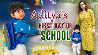 Aditya's FIRST DAY to school | Emotional day for me #voiceofvasapitta