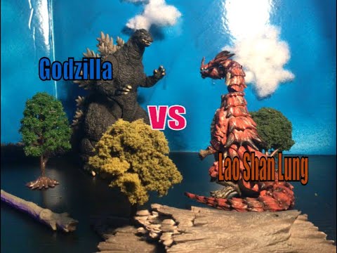 Godzilla vs Lao Shan Lung Stop Motion Battle