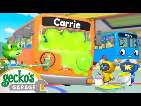 Gecko Paints the Bus! | Gecko's Garage | Trucks For Children | Cartoons For Kids