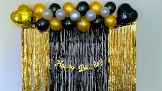 Basic Party Decorations | Gold and Black Birthday Decoration Ideas