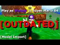 Play As Waluigi In Super Mario 64 Model Import