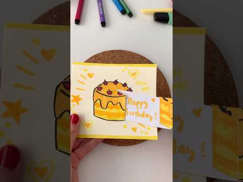 Idea única de tarjeta de pastel 3D DIY 🤍 (Tutorial de tarjeta de cumpleaños FÁCIL) #diy