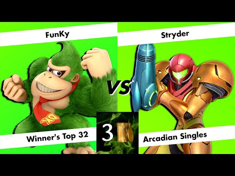 Junkyard 3 The CenCal Arcadian - Winner's Top 32 - FunKy (Donkey Kong) vs Stryder (Samus)