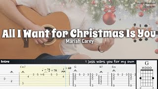 All I Want for Christmas Is You - Mariah Carey | Fingerstyle Guitar | TAB + Chords + Lyrics