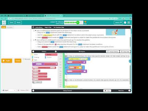 Lesson 19: Velocity: Level 8 - Code.org - CS Discoveries - Unit 3: Interactive Animations & Games