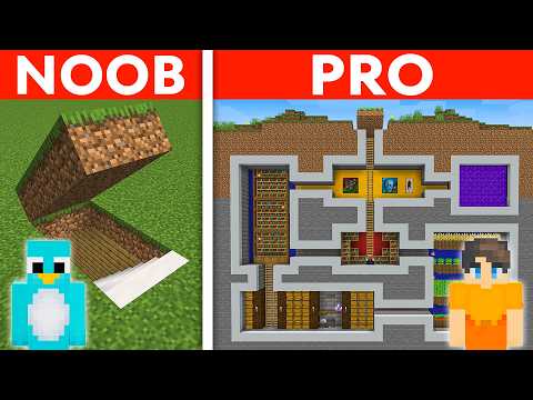 NOOB vs PRO: Underground SECRET BASE in Minecraft