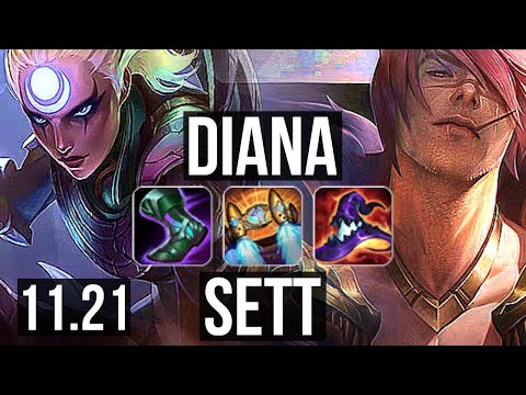 DIANA vs SETT (MID) | 10/2/8, Godlike, Rank 10 Diana | BR Challenger | v11.21