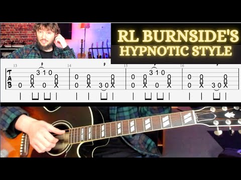 Poor Black Mattie (RL Burnside, Black Keys) Guitar Lesson with tabs on screen