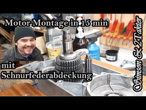 Simson 4 Gang  Motor regenerieren im Schnelldurchlauf. Mit Schnurfederabdeckung.