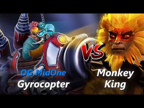 How to Gyrocopter safelane vs Monkey King/Pugna (feat. MidOne) | First 10 minutes