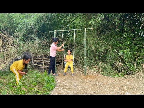 Poor Girl - Ms. Chan made a bamboo swing chair and helped the girl clean the garden