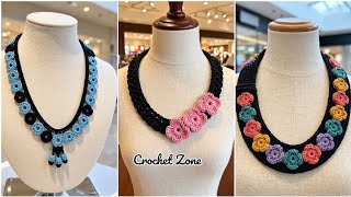 Crochet necklace design ideas. Crochet ornaments design ideas. #crochet #crochetpattern #diycrafts 