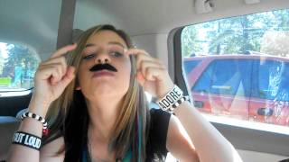 Kylie goofing off to the 80&#39;s song &quot;Moustache&quot; (Sparks)
