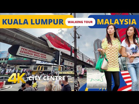 Caminhe em KUALA LUMPUR MALAYSIA 🇲🇾 CAMINHE no centro da cidade por volta de 2023 [4k]