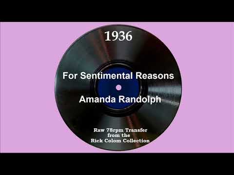 1936 Amanda Randolph - For Sentimental Reasons