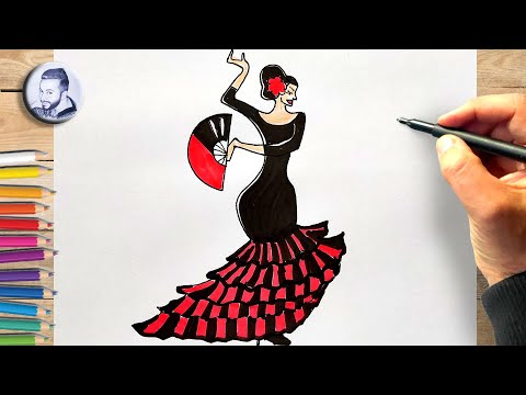 Comment dessiner une danseuse espagnole dessin facile