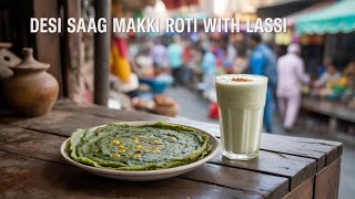 Desi Saag Makki Roti with Lassi | Peshawar Local Food Tour