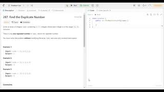 YouTube video '287. Find the Duplicate Number | Java | Leetcode | Arrays | Fundamentals'