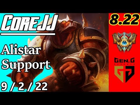 Gen G CoreJJ as Alistar Support - S8 Patch 8.22 - KR Challenger - Full Gameplay