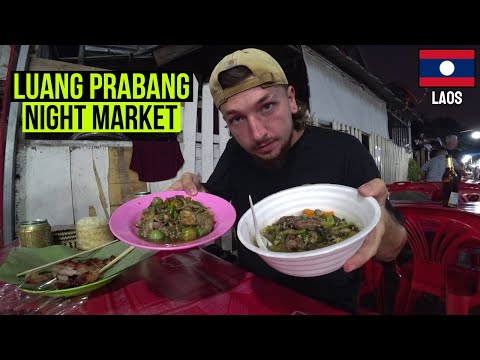 LUANG PRABANG Night Market STREET FOOD Feast | LAOS 🇱🇦