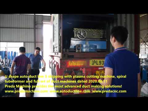 U shape auto duct line 5 shipping with plasma cutting machine, spiral tubeformer and etc.
