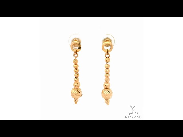 حلق ذهب لازوردي عيار 21 (ERLZ.0004)