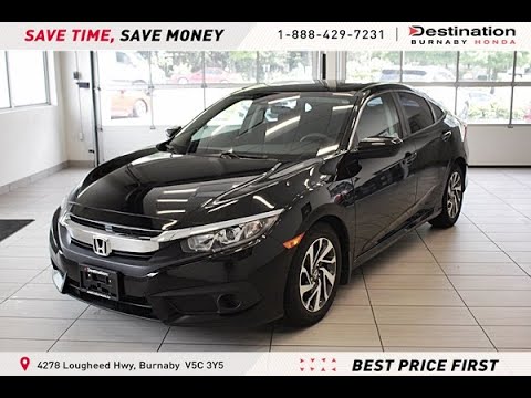 2018 Honda Civic Sedan EX CVT - Accident Free - One Owner - Sunroof - B10588