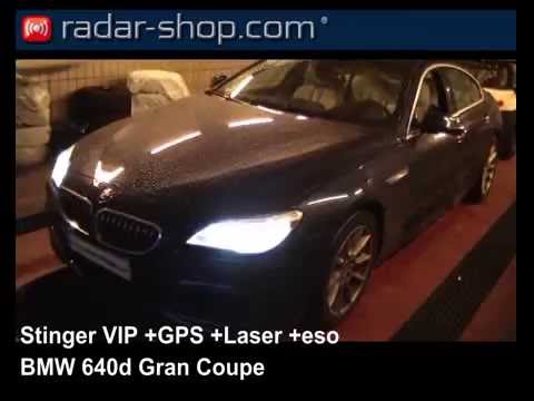 Radar detector Stinger VIP custom-installed in a BMW 640d Gran Coupe