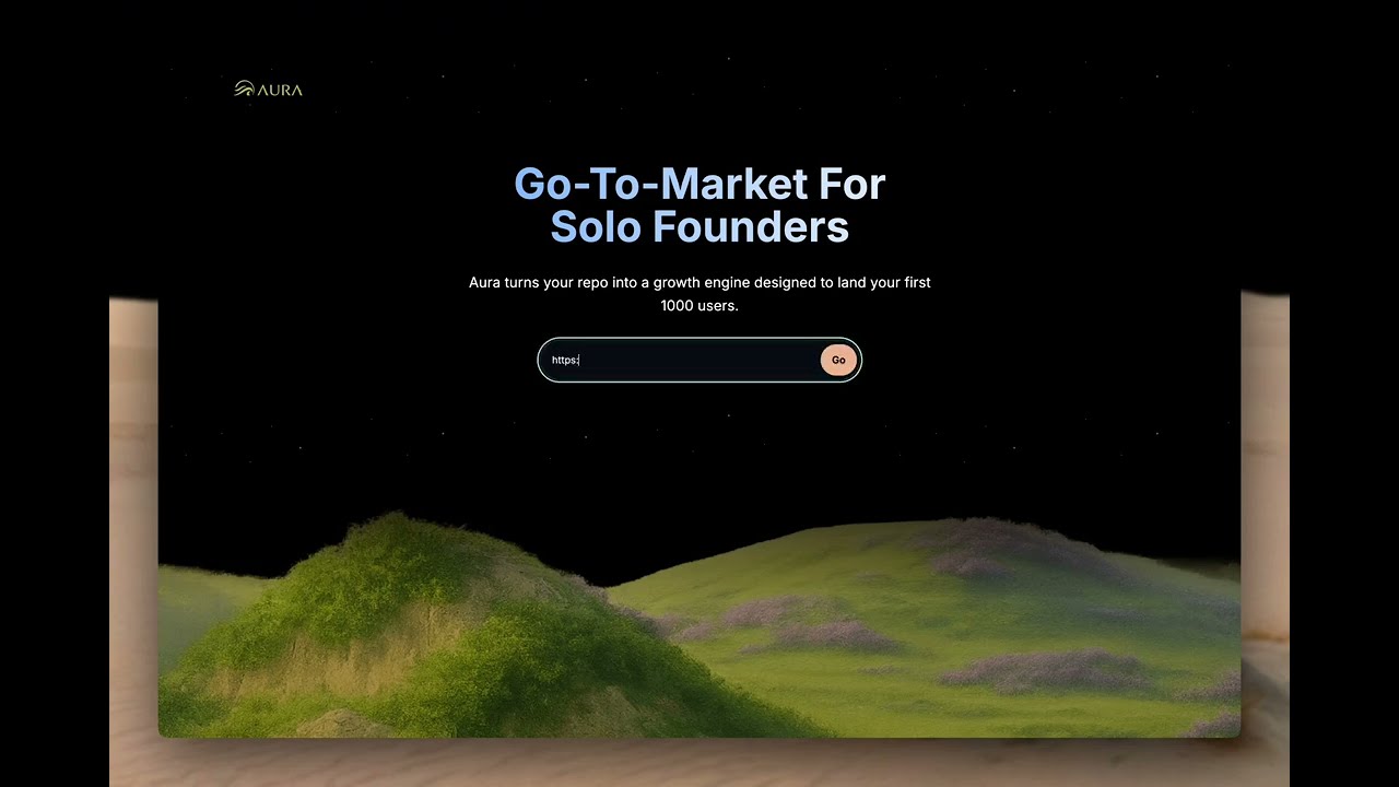 Aura - Go to market AI for Indie Hackers demo video