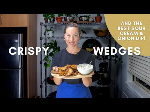 CRISPY Oven-Baked Potato Wedges with Creamy Dipping Sauce (This Dip is BOMB)